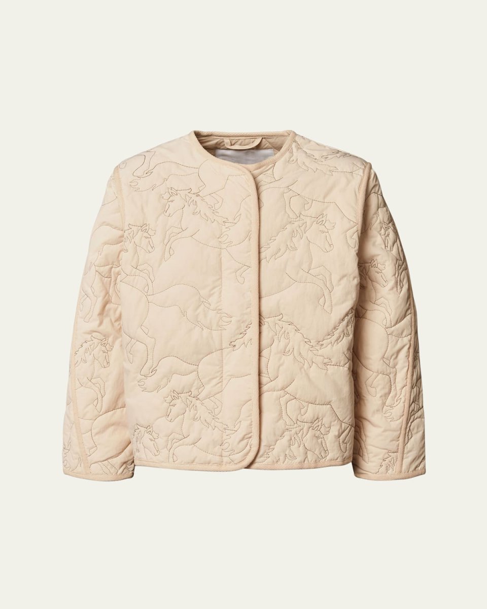 Girl's Holley Quilted Horse Jacket, Size 3-